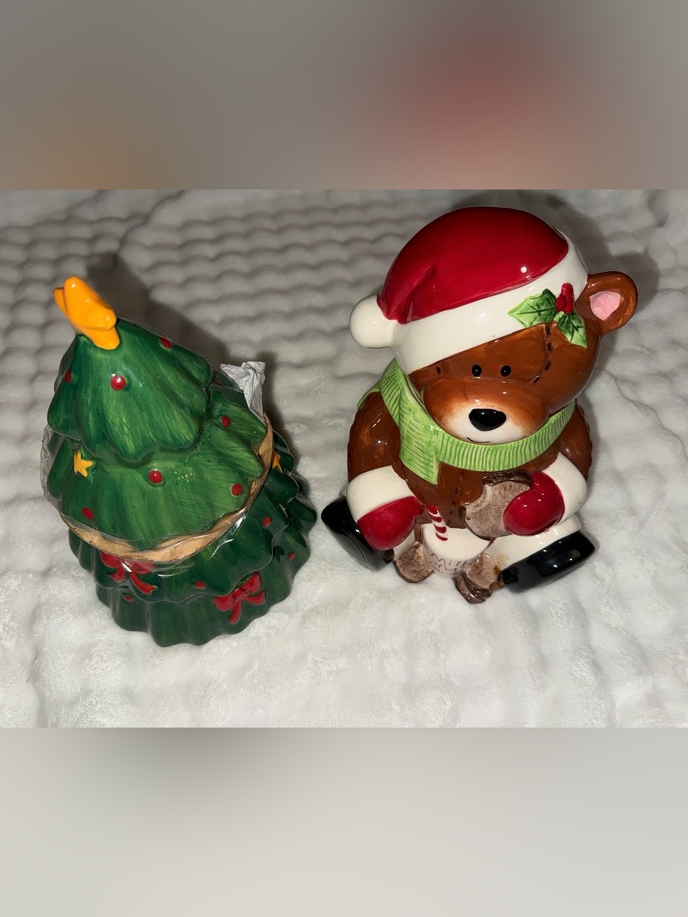 Festive Green Christmas Tree Cookie Jar